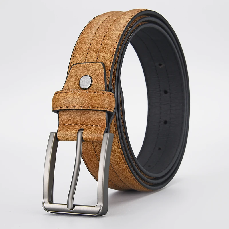 Confezione regalo da cintura con fibbia in lega di grana di marmo alla moda da uomo. Accessorio per jeans da lavoro bohémien per il tempo libero