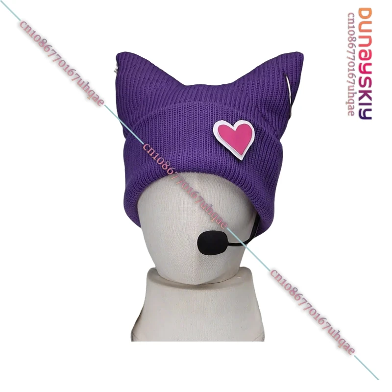 Game LOL Sett Heartsteel Cosplay Hat Woman Personality Hip Hop Fashion Purple Knitted Hat Halloween Party Role Play Props