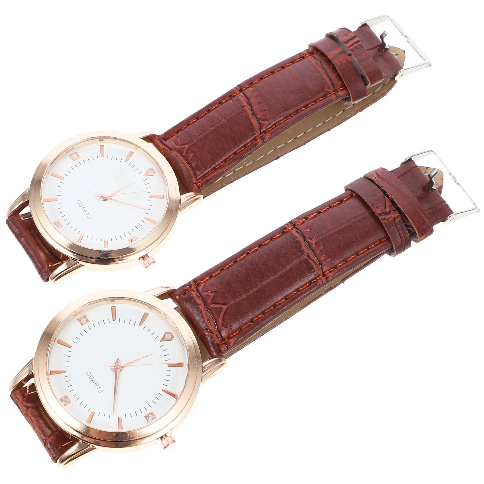 2PCS زوجين بو حزام الأزياء كوارتز ساعة حزام ساعة عيد الحب هدية الفرقة ساعة اليد له لها
