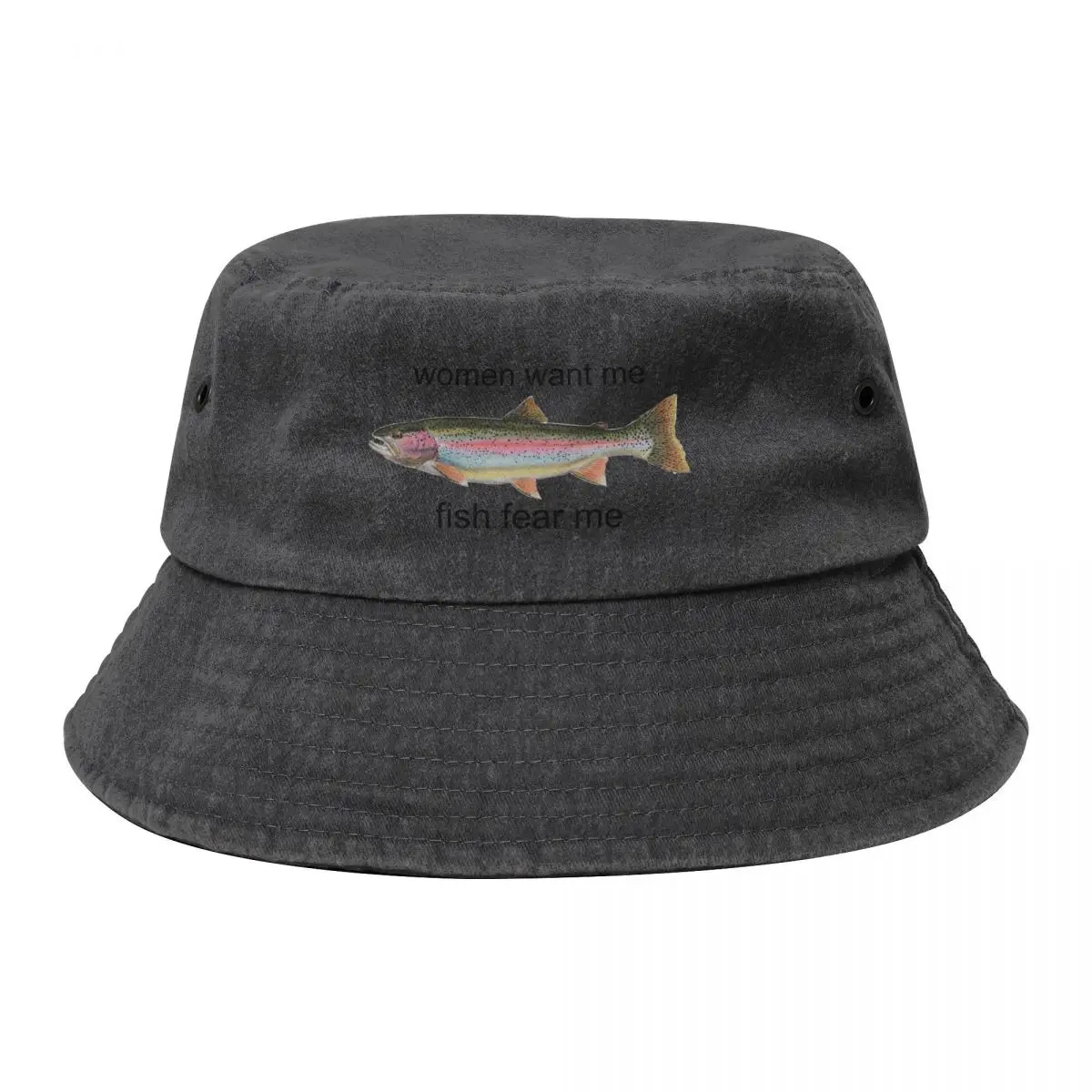 Women want me fish fear me Bucket Hat derby hat Luxury Cap Sun Hat For Children Mens Tennis Women's