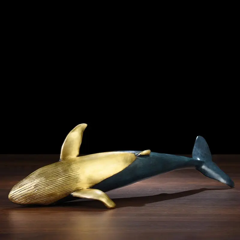 Whale jewelry pure copper big whale creative handicrafts living room home furnishings