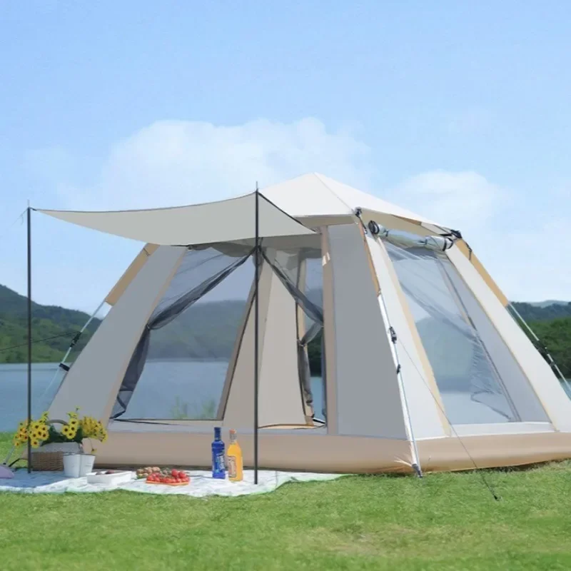 TechHPOxford Sunshade Camping Tent Outdoor Folding Leisure Beach Picnic Automatic Opening Tents Portable Overnight Camping Equip