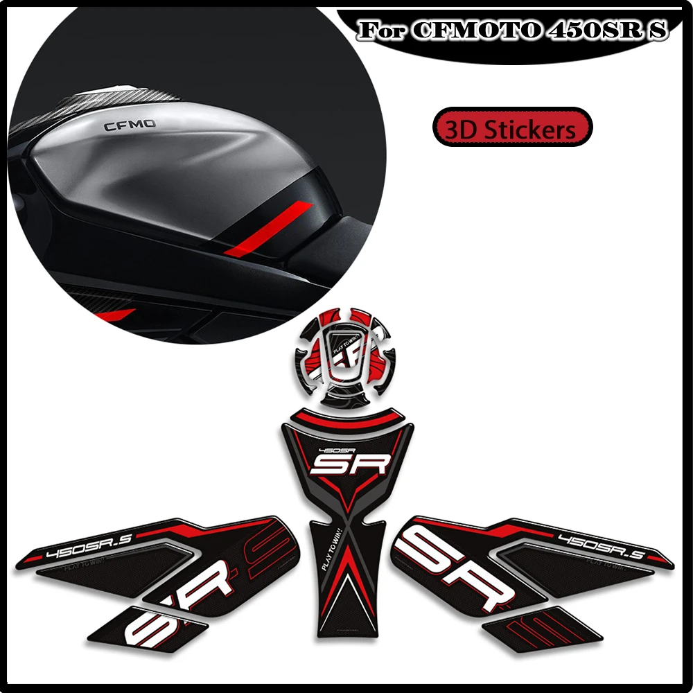 

Мотоцикл для CFMOTO 450SR S 450 SR 450SRS, накладка на бак, боковые ручки, защита колена для газа, мазута, 3D наклейки, наклейки 2023 2024 2025