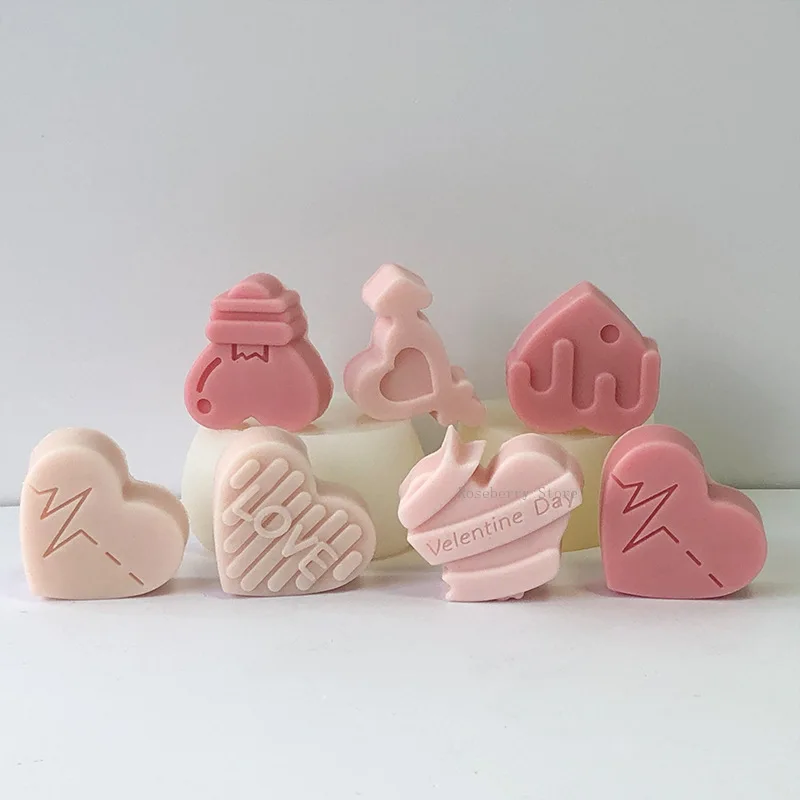 Multicavity Love Heart Chocolate Silicone Mold Candy Biscuit Mould Love Ice Tray Baking Tool Gift Love Fondant Cake Candle Mold