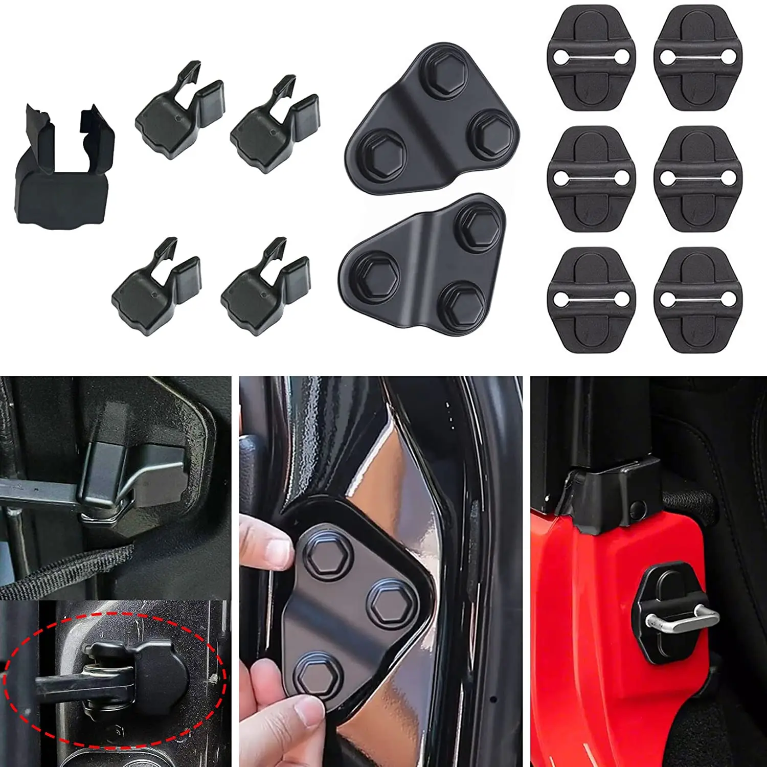 Door Lock Cover Door Screw Cover Trim Accessories For Jeep Wrangler JL Sahara Sports Rubicon Unlimited 4XE Gladiator JT