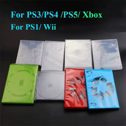 1pcs Plastic CD Game Cover Protective Design Replacement Accessory CD Game Protective Box for PS1 PS2 PS3 PS4 PS5 Xbox WII