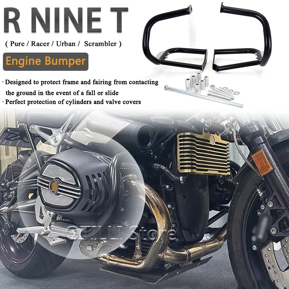 

Motorcycle Engine Guard Bumper For BMW R9T RNINET Pure RNINET NineT Racer R NINE T Scramble Urban Side Mount Crash Bar Protector