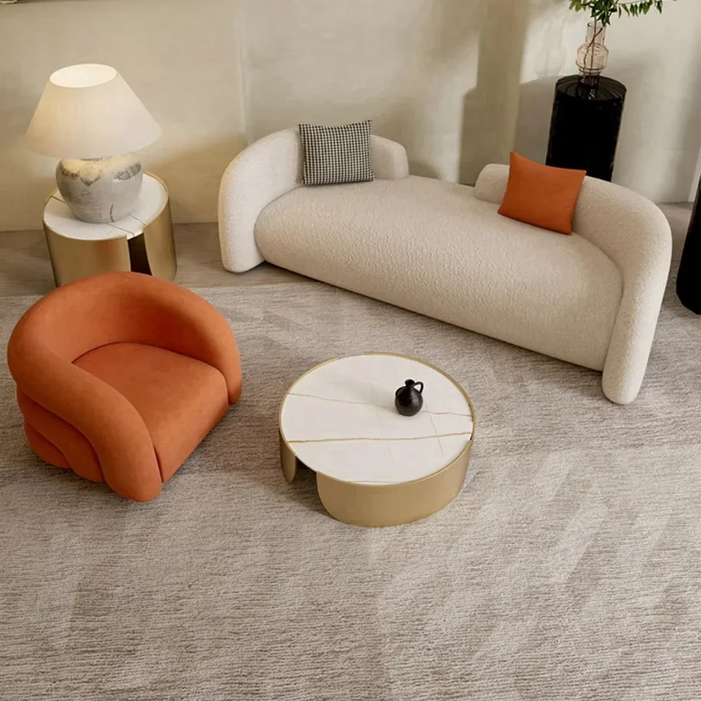 

A Velvet Fabric Chair Padded Modern Lounge High-end Striped Lounge Chair