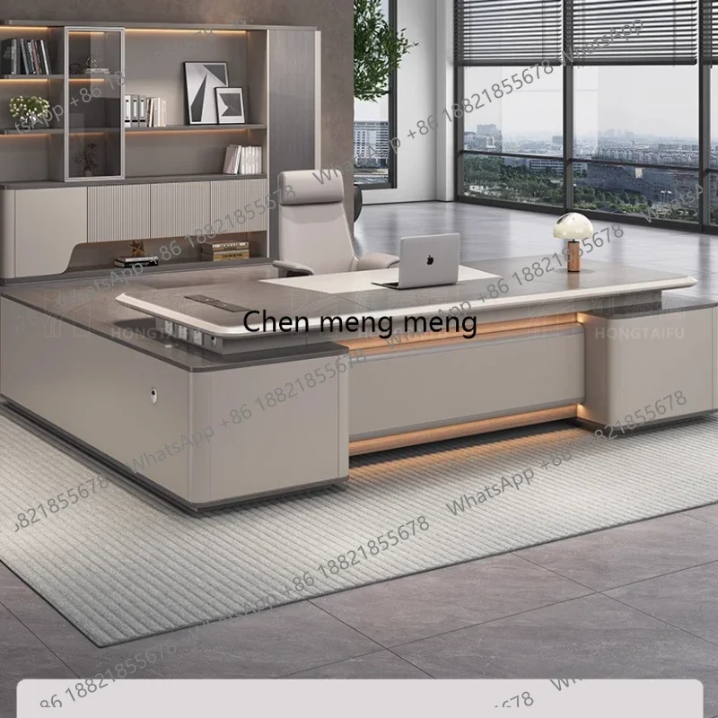 

RR High End Design Office Desk Minimalist Organizer Creativity Light Luxury Office Desk Work In Stock Escritorio Office Furnitur