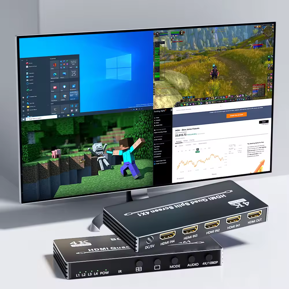 4K HDMI Multi-Viewer 4X1/2X1 HDMI Quad multi-viewer HDMI multivisor 4K HDMI Multiviewer 4X1 Swicth Multiviewer seamless Switch