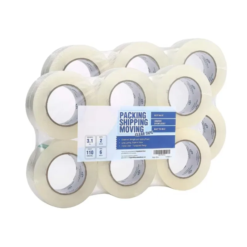 

【Sale By Bulk】Industrial Shipping Box Transparent Packing Tape For Moving, Office, Home
