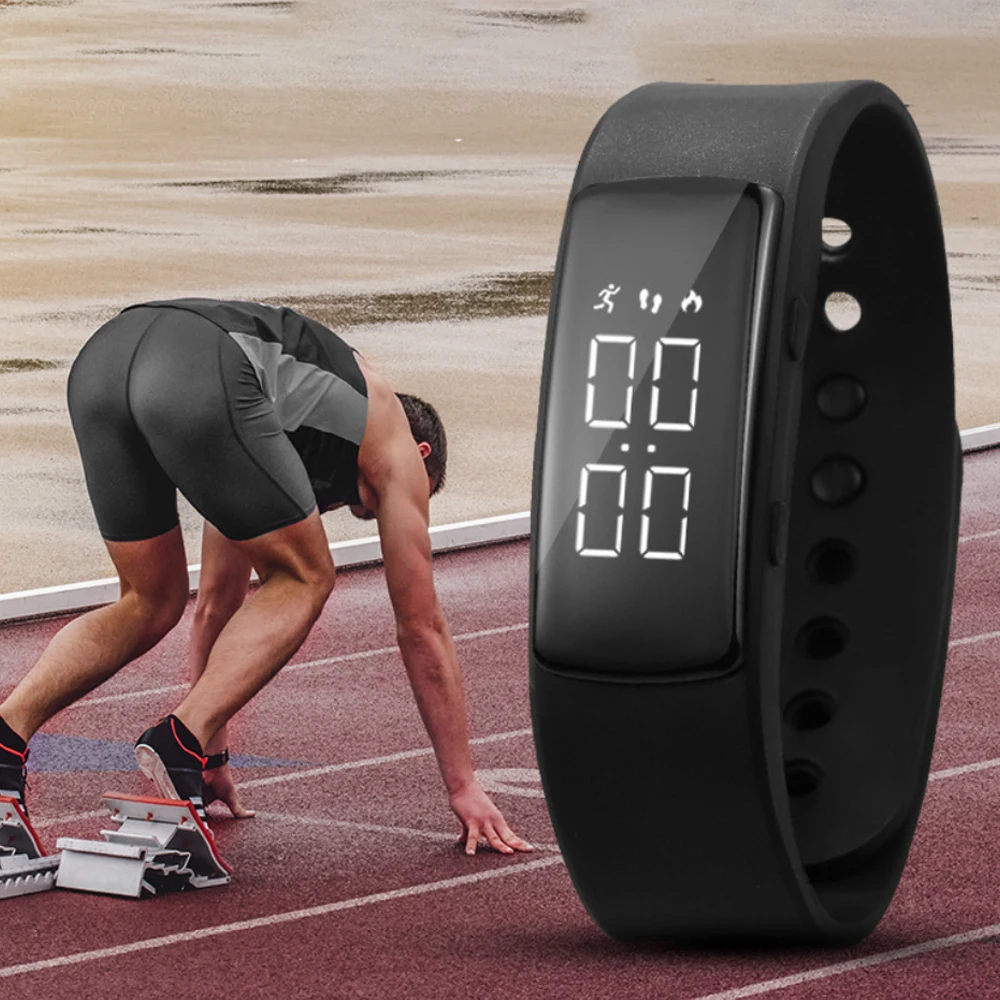 Smart Bracelet LED Digital Waterproof Smart Clock Smartband With running pedometer Monitor Smart Band Vibration Alarm Reminder