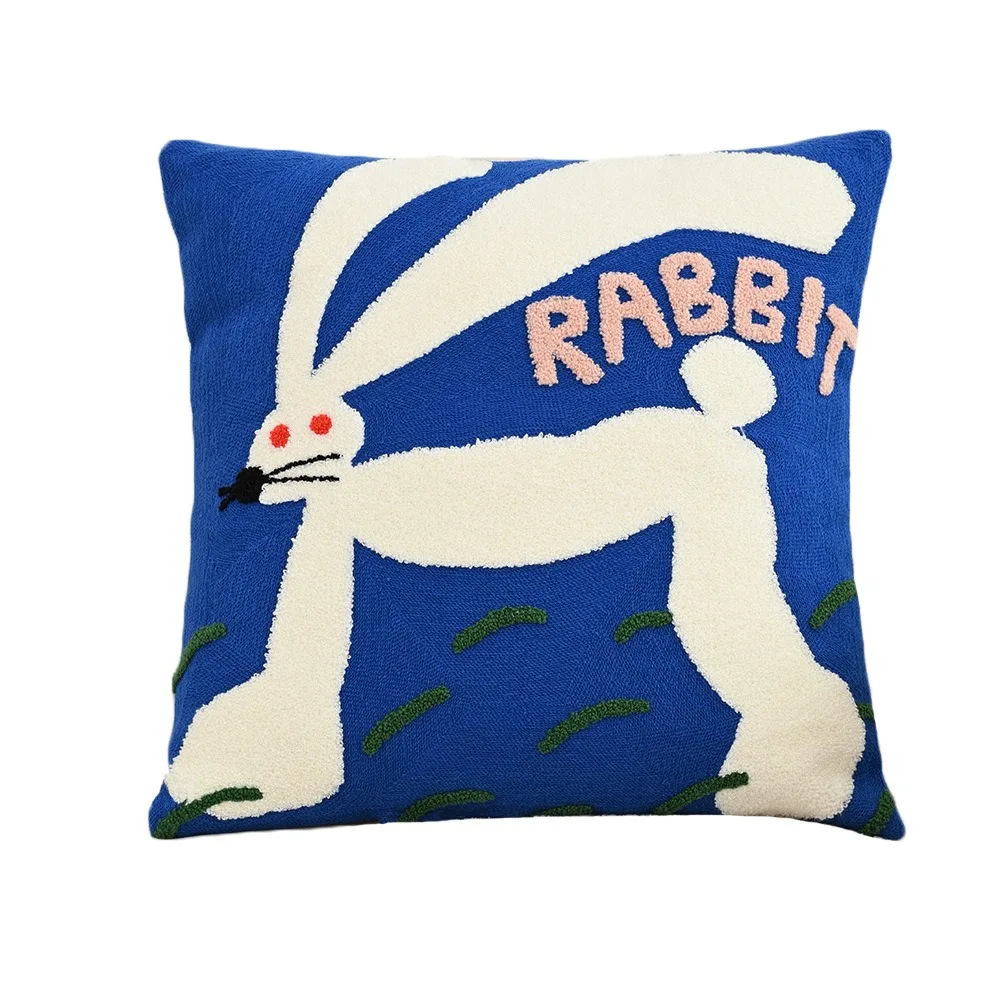 

New 45x45cm Pillow Cover Cotton Soft Sofa Pillow Cushion Animal Embroidery Pillow Protector Sofa Living Room