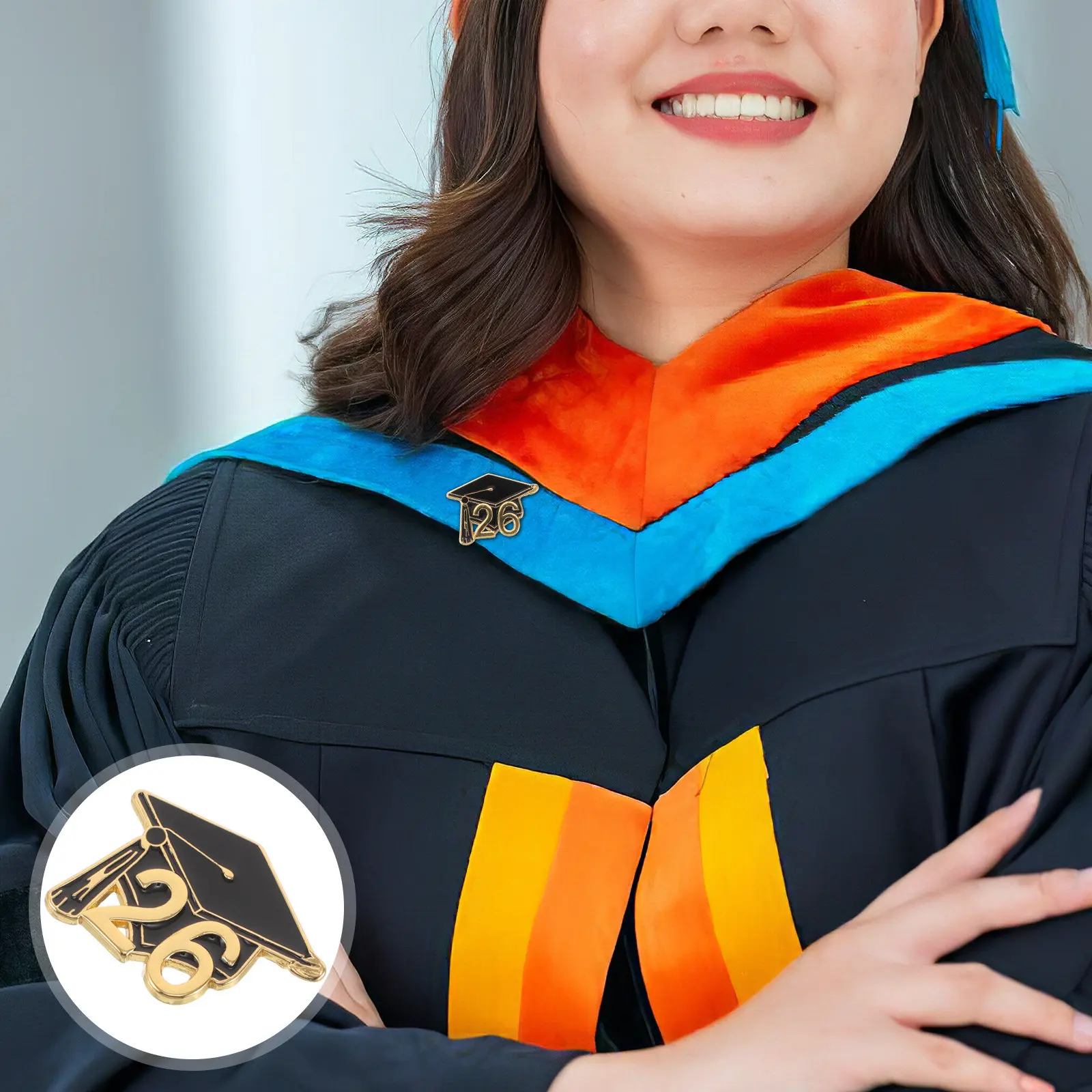 6Pcs Graduation Lapel Pin 2026 Class Graduate Cap Brooch for Men Women School Celebration Party Favor Badge Student Teacher