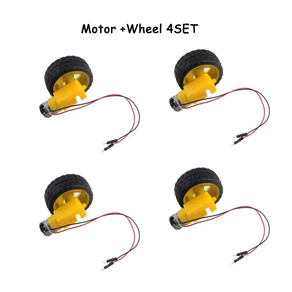 

DC3-6V 1:48 Gearbox TT Motor Dual Shaft 200RPM Welding Male Connection Cable AM 65*28mm Tire Wheel for Arduino Smart Car Robot