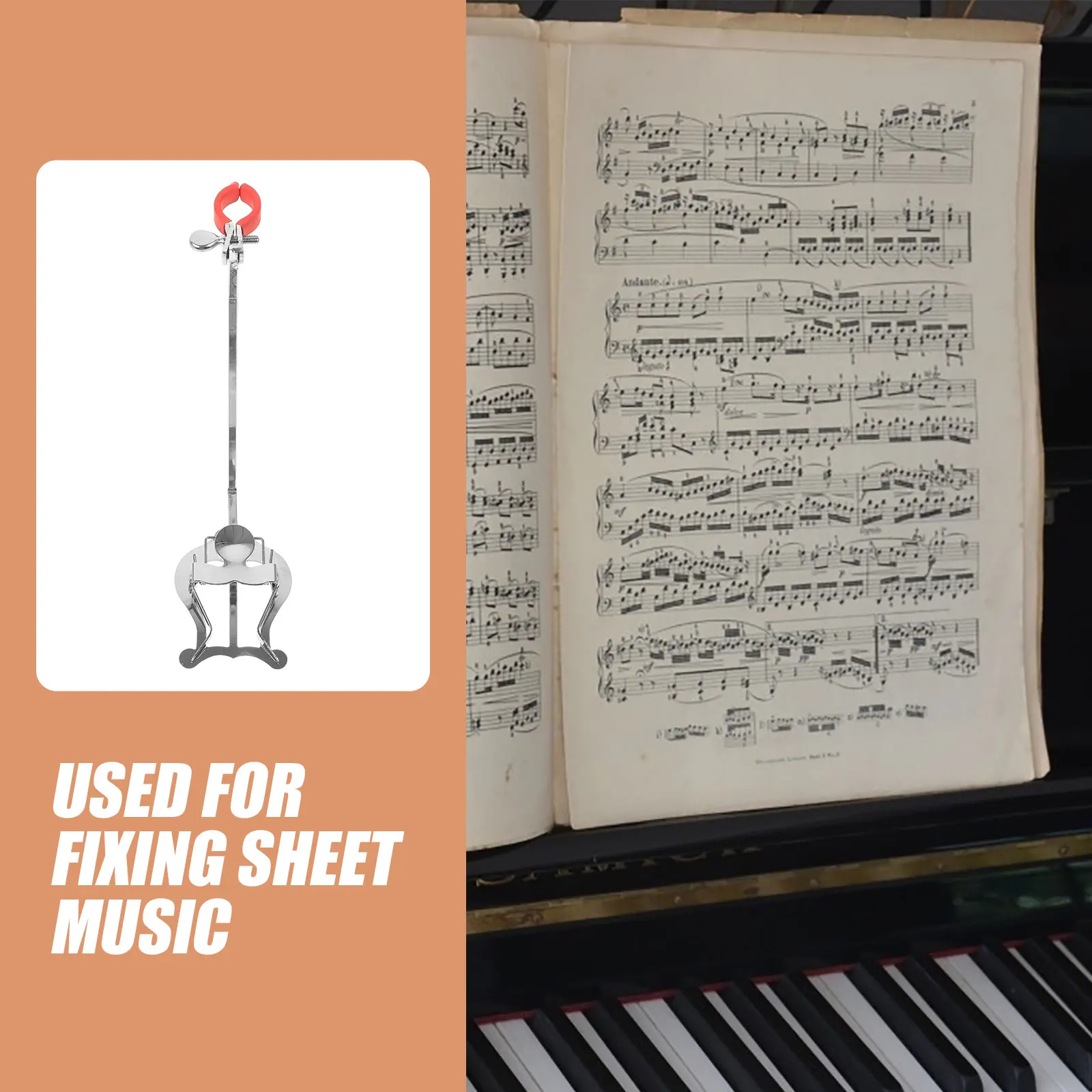 

Metal Music Clip For Trumpet Clarinet Lyre Sheet Holder Marching Band Durable Lightweight Instrument Accessory