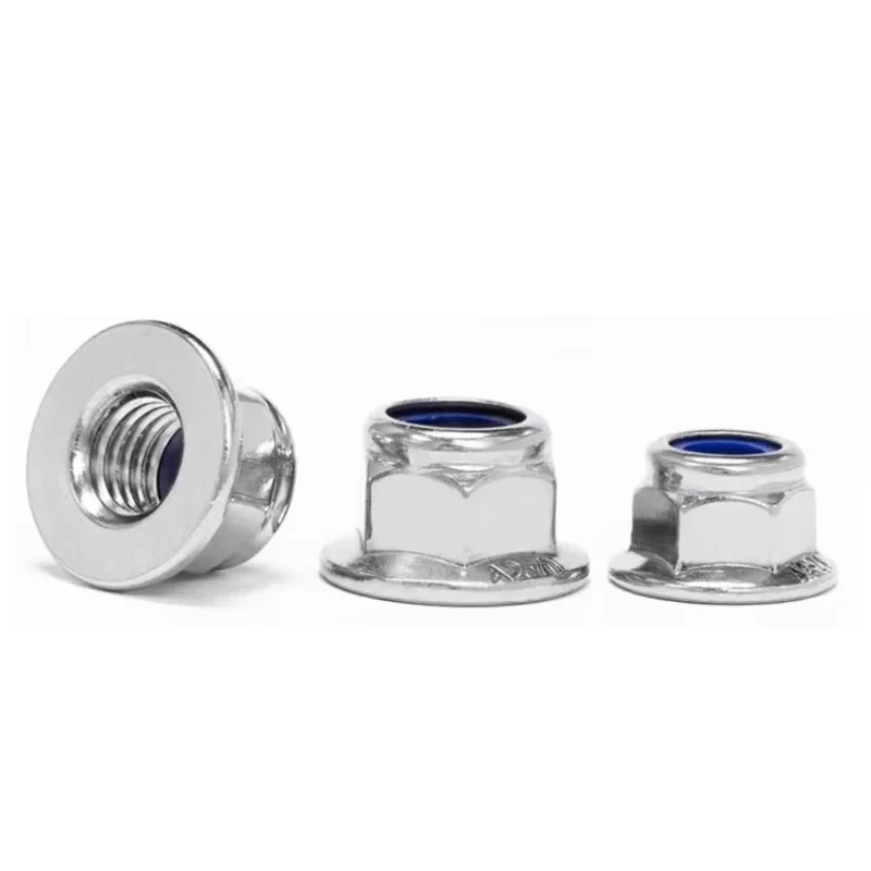 M3 to M12 Hex Flange Nylock Locknut 304 316 Stainless Steel Nylon Insert Self Locking Fastener