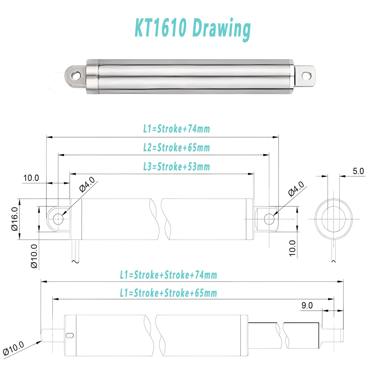 16mm Mini Telescopic Pen Type Linear Actuator 12V/24V Metal Electric Push Rod 10/20/30/50mm Load 20Kg For RC Truck Car Boat Toy