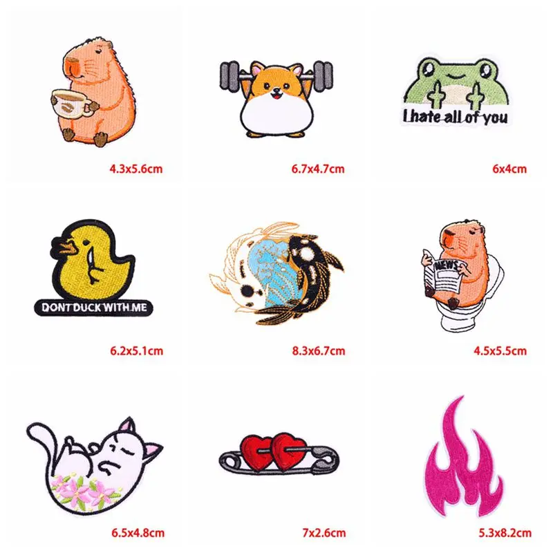 10PCS Wholesale Silly Goose Embroidered Patches For Clothing thermoadhesive Patches On Clothes Animal Iron On Patch Backpack DIY