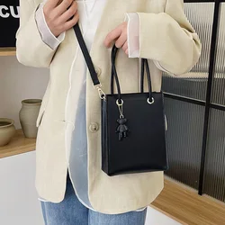 New Handbag Solid Color Women's Fashionable Embossed Letter Women Shoulder Bag Crossbody Bag Mobile Phone Cosmetics Storage Bag