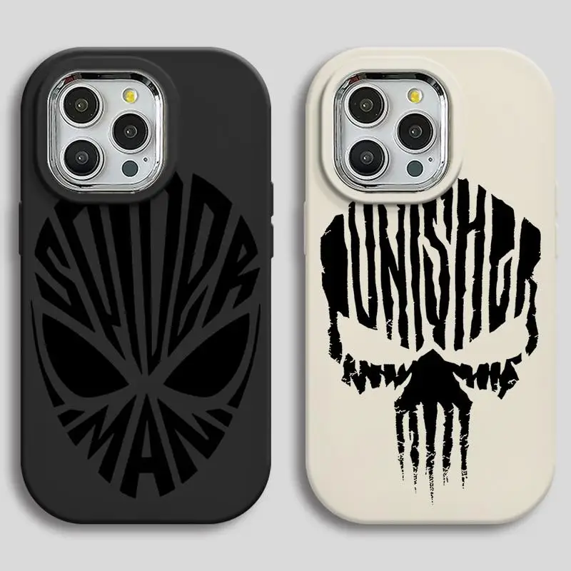 Marvel Punisher Spider-Man phone case for Apple iPhone 15 14 pro 11pro max 11 12 13 plus 15plus fundas waterproof shell couvre