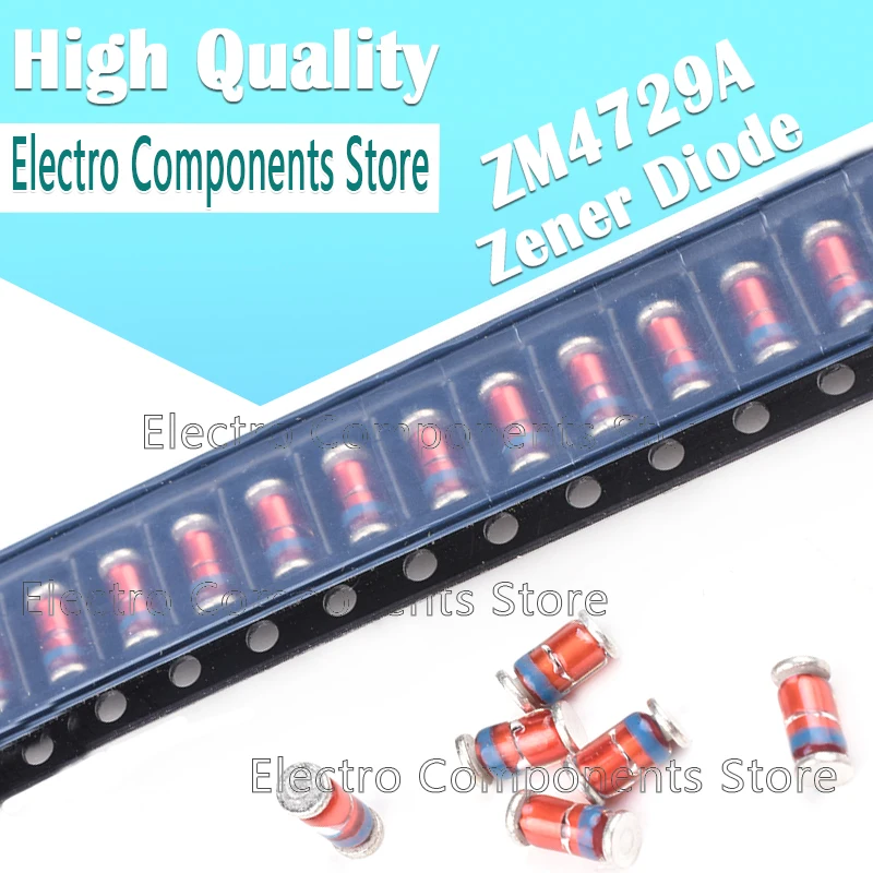 50PCS/Lot LL41 Cylindrical Patch Stabilized Pressure Tube 1W 3.6V ZM4729A SMD Silicon Planar Power Zener Diode 2.5MM*5MM ZM4729