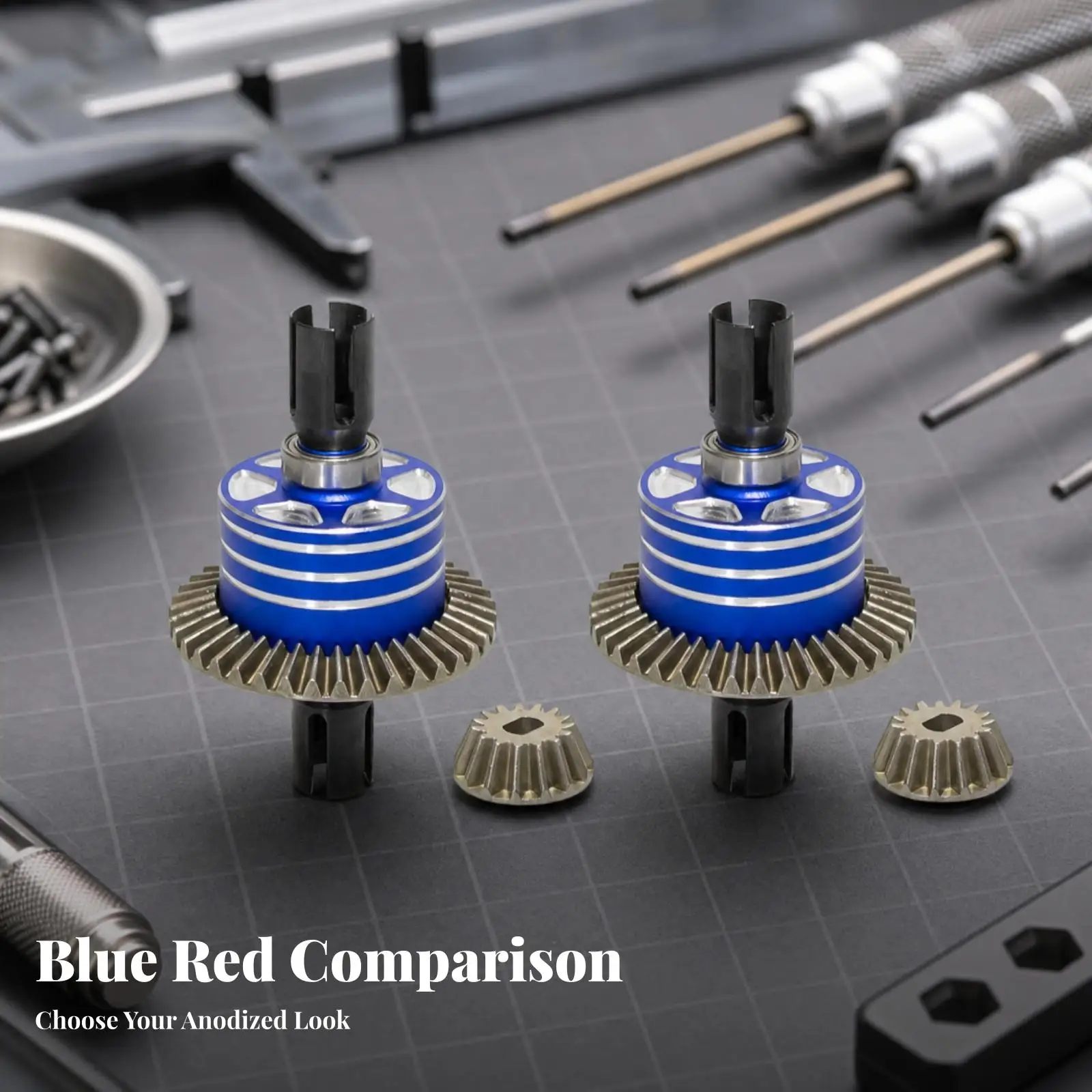RC Car Differential Gear Alloy 39T Bevel Set for 1/10 Scale Drivetrain Maintenance Repair Parts