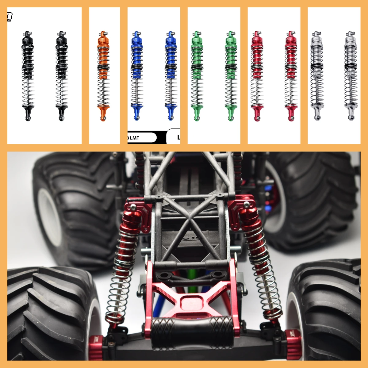 

GPM Alloy Front/Rear Adjustable Spring Dampers For LOSI 1/8 LMT Solid Axle