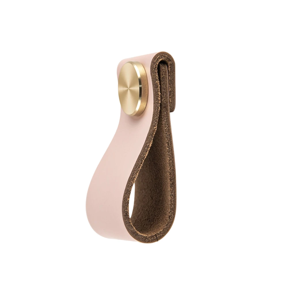 Stylish 60mm Leather Drawer Pulls Made of Full Leather with Zinc Alloy Knobs for Home For Furniture Decoration