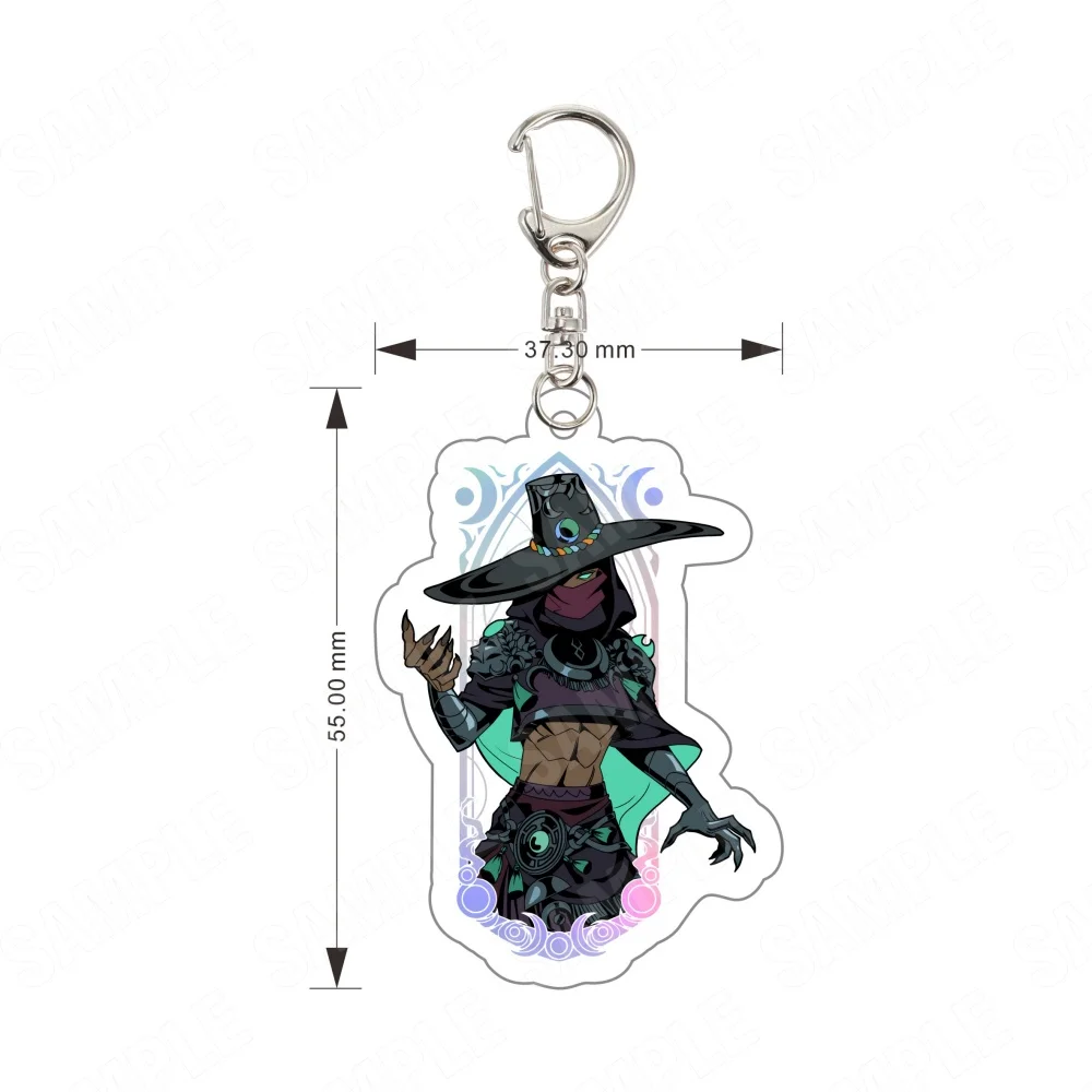 Game Hades Keychain 6CM Acrylic Zagreus Thanatos Persephone Pendant Collectible Gift for Fans Gothic Stained