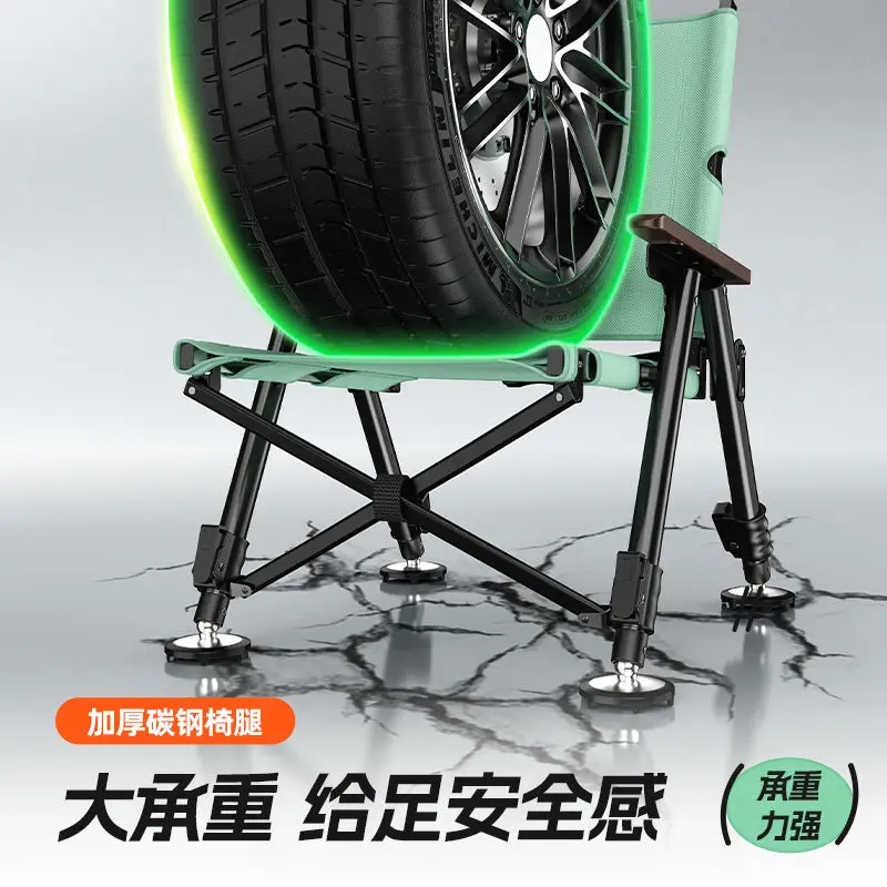 Fishing Chair 2025 Ultra Lightweight Foldable Fishing Stool All Terrain Black Pit Chair Fishing Gear - Image 3