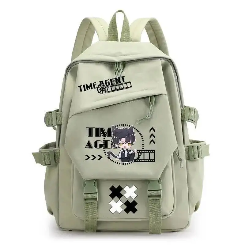 Juego de Anime Chibi negro blanco rosa verde enlace clic estudiantes adolescentes Mochilas escolares Mochilas de gran capacidad