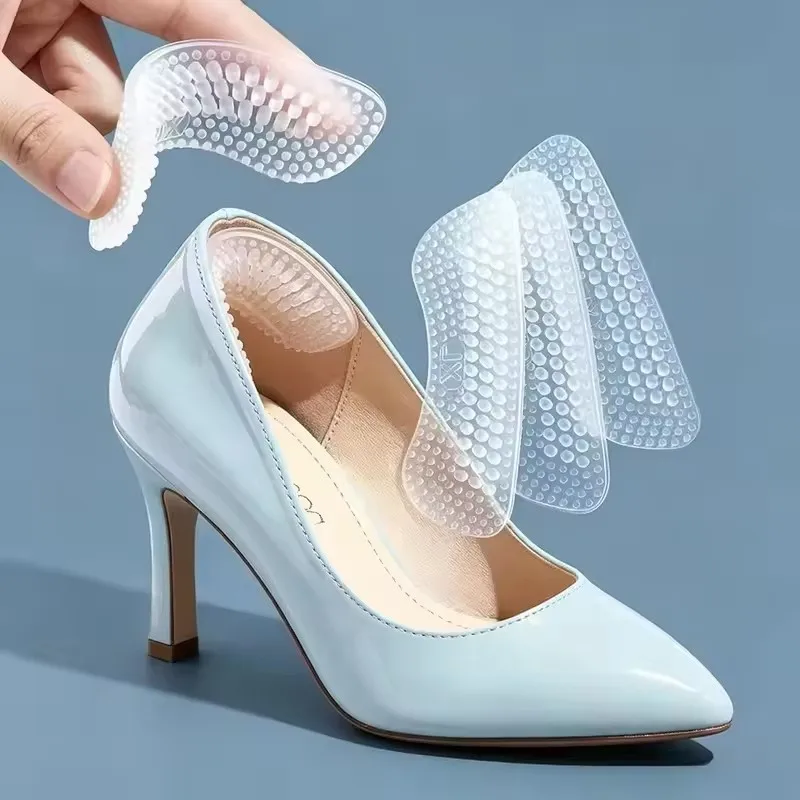 1-2 Pair Silicone Heel Shoe Stickers Non-slip Soft Protective Case Women Men Non-Slip Inserts Pads Foot Heel Care Protector