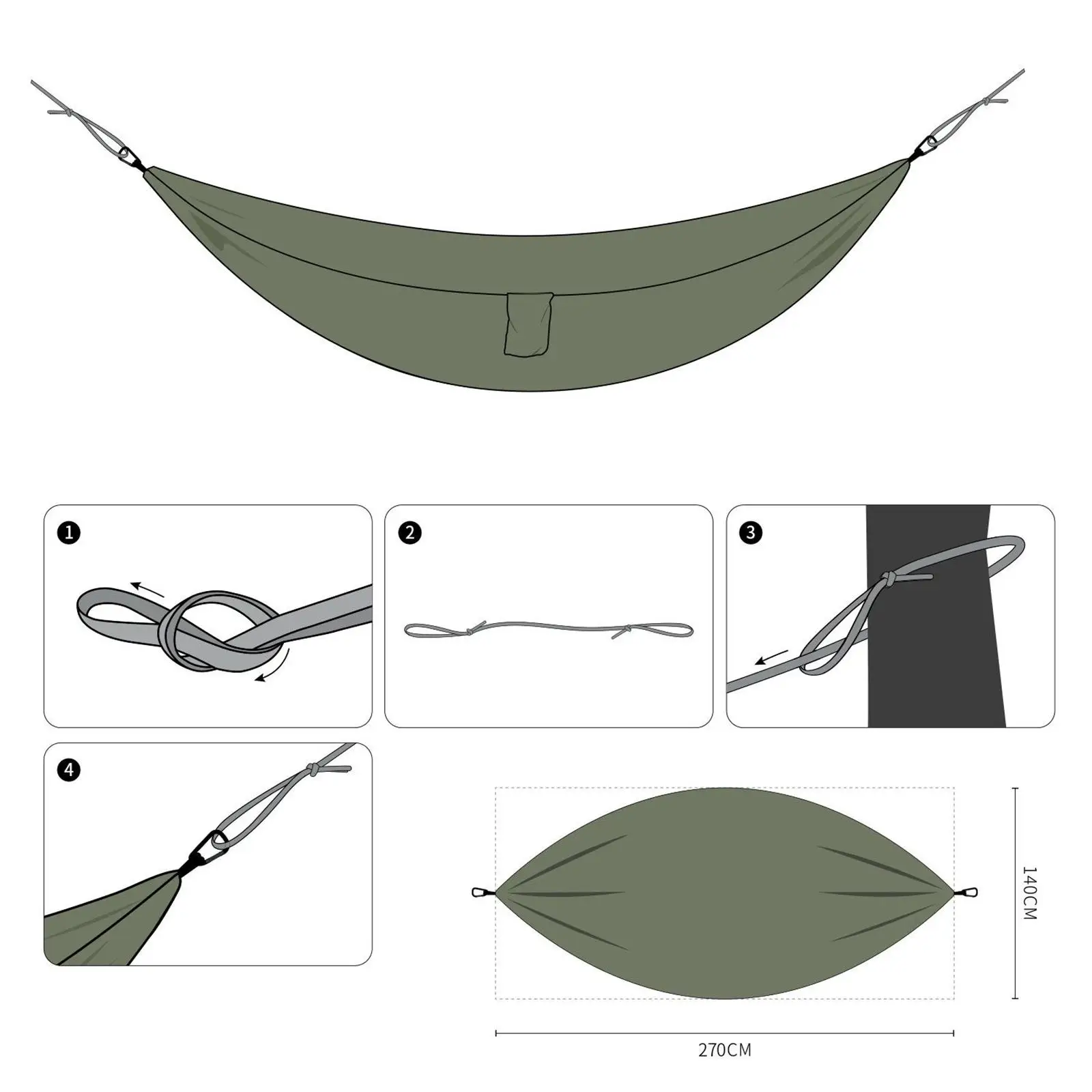 

Portable Two Persons Hammock Swing Outdoor Camping Canvas Bed with Heavy Duty