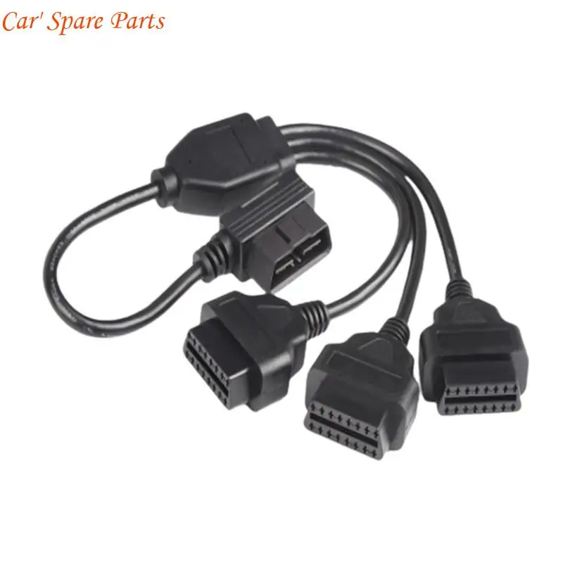 Y4UA Portable OBD2 L Splitter Cable OBD2 Extension Cord 3 Device Simultaneously Suitable for Various Vehicle Models