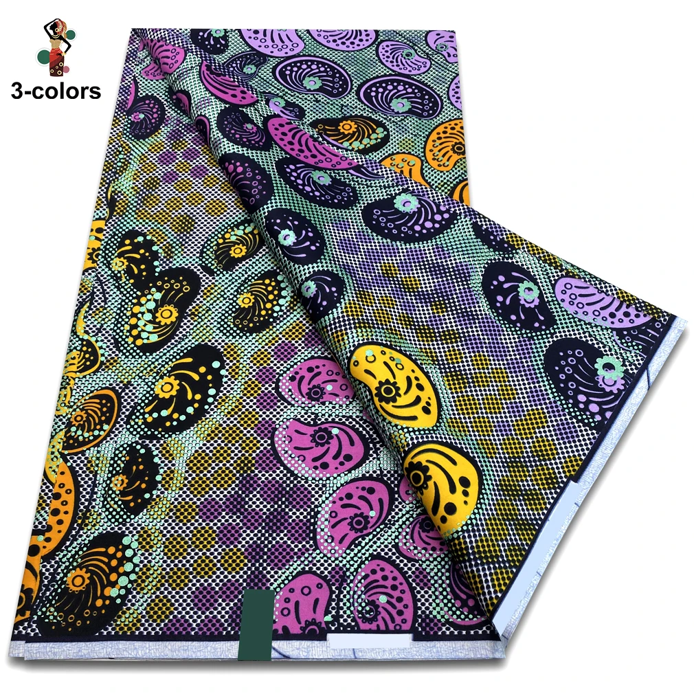 

Soft Latest Satin Prints Fabric African Wax Fabric 100% Cotton High Quality 6 yards Cotton Fabric