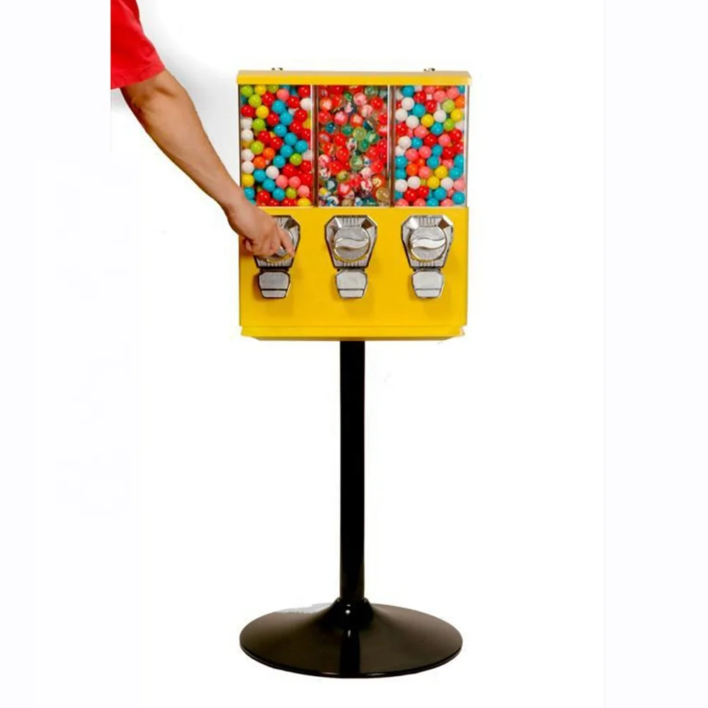 Three Head Bulk Candy Vending Machines Triple Gumball vending Machine 3 Head automatic candy Dispenser