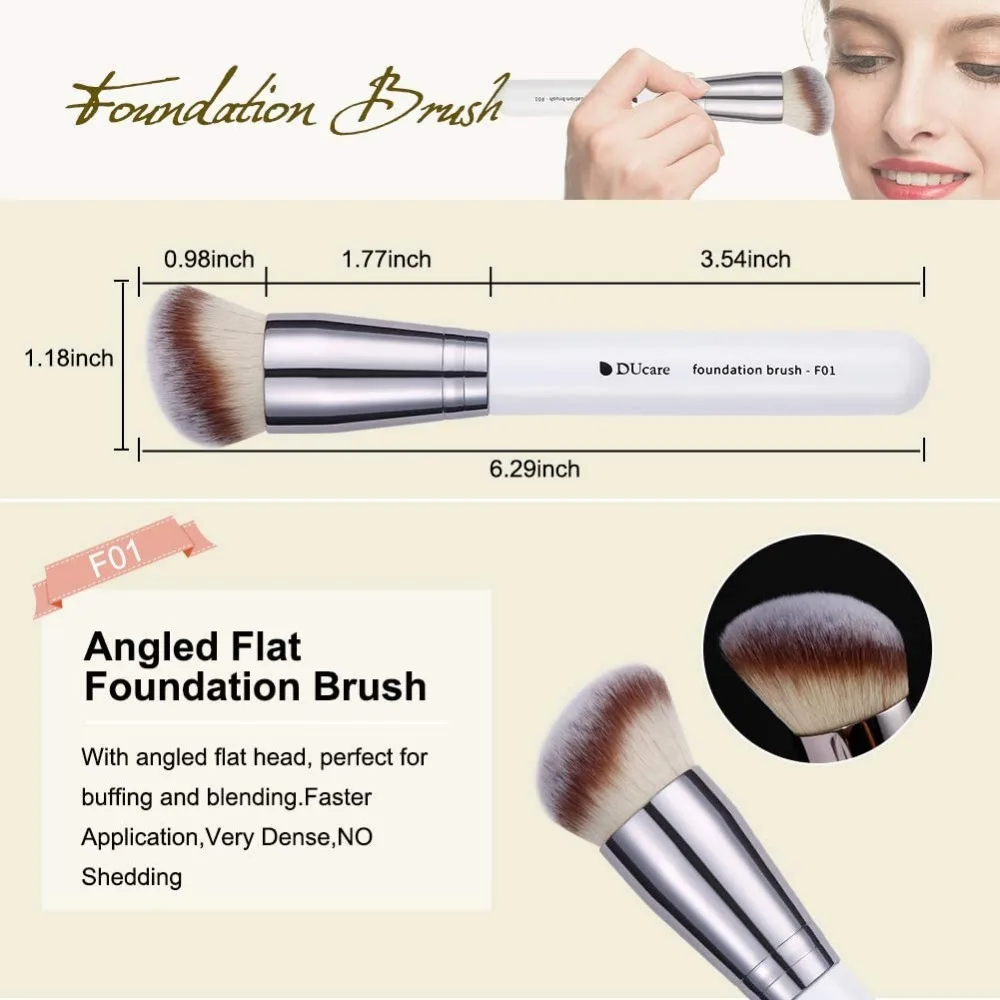 แปรงแต่งหน้า 3 ชิ้น Foundation Contour Bronzer แปรง,คอนซีลเลอร์แปรง,Blusher แปรงแป้ง, face Kabuki Travel Buffing Stippling