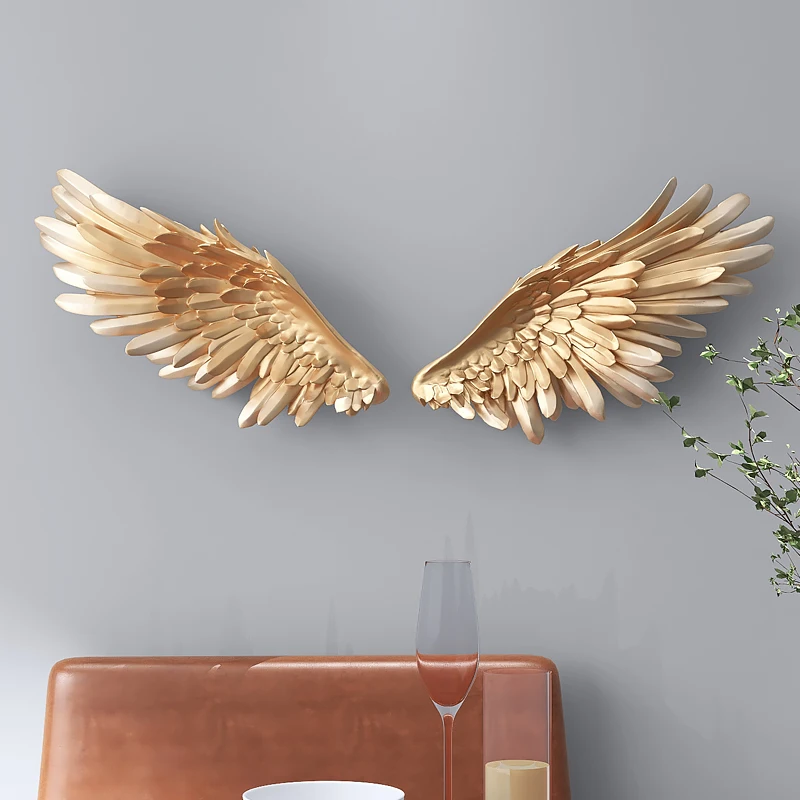 Wall Art Decoration Sculpture, Feather Angel Wings, Luxury, Beautiful TV Background, Pendant, Restaurant, Bedroom