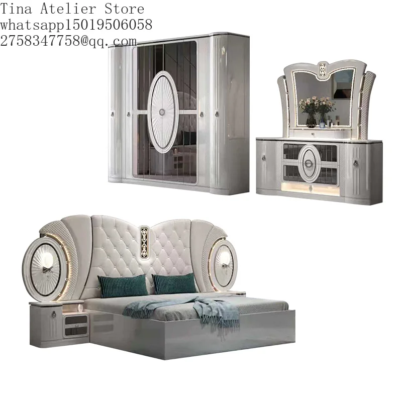 Complet  Bedroom Furniture Set king Size Bed Room Wooden Frame Double Turkish Modern Home Bedroom Sets