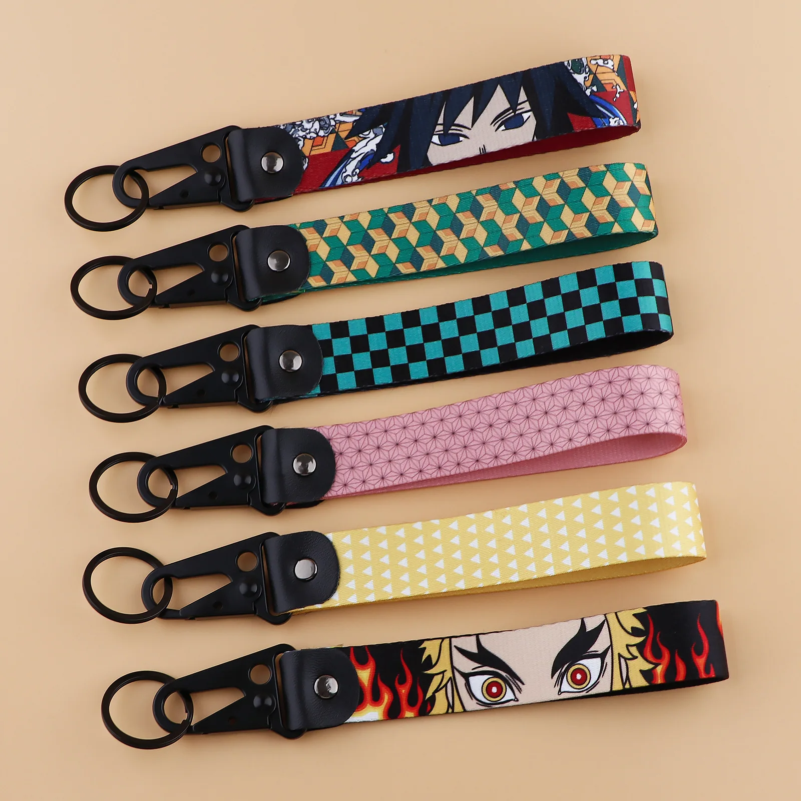 Anime Trinket Keychain Backpack Bags Keyfob Jewelry Cartoon Ribbon Leather Key Chain Wallets Keyholder llaveros chaveiro