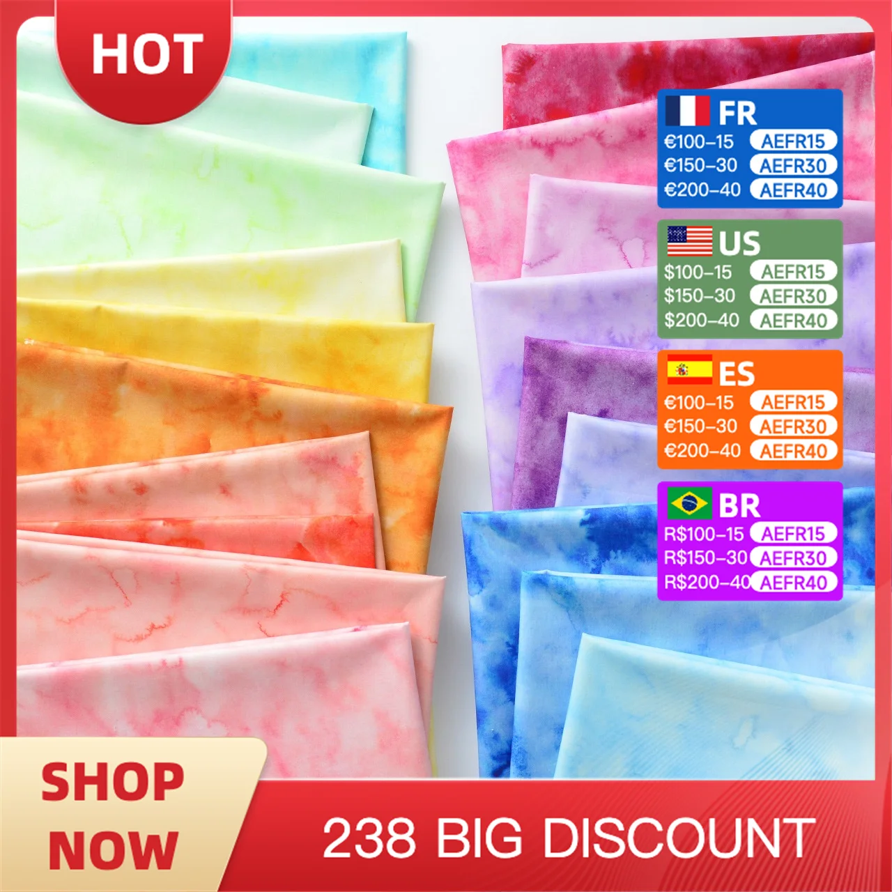 

100% cotton poplin 20S Plain weave Manual DIY Digital printing Decorate Fabric clothing Dress Sling Shirt casual clothes