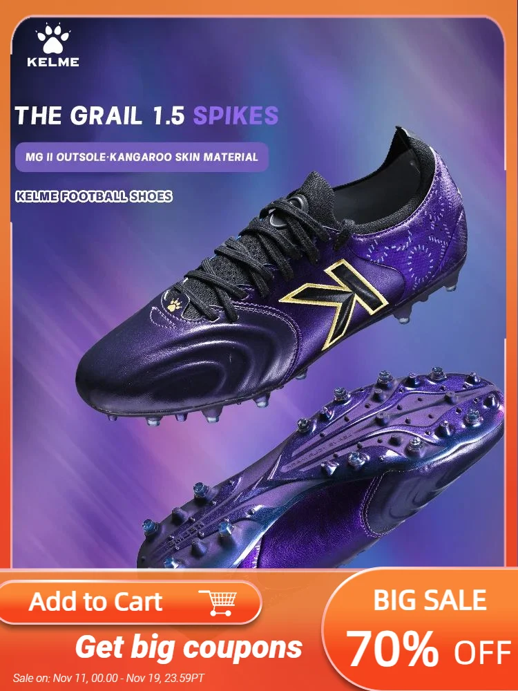 

Kelme Kangaroo Leather Mg Soccer Shoes Professional Match Sports Football Shoes Outdoor Anti Slip Football Boots