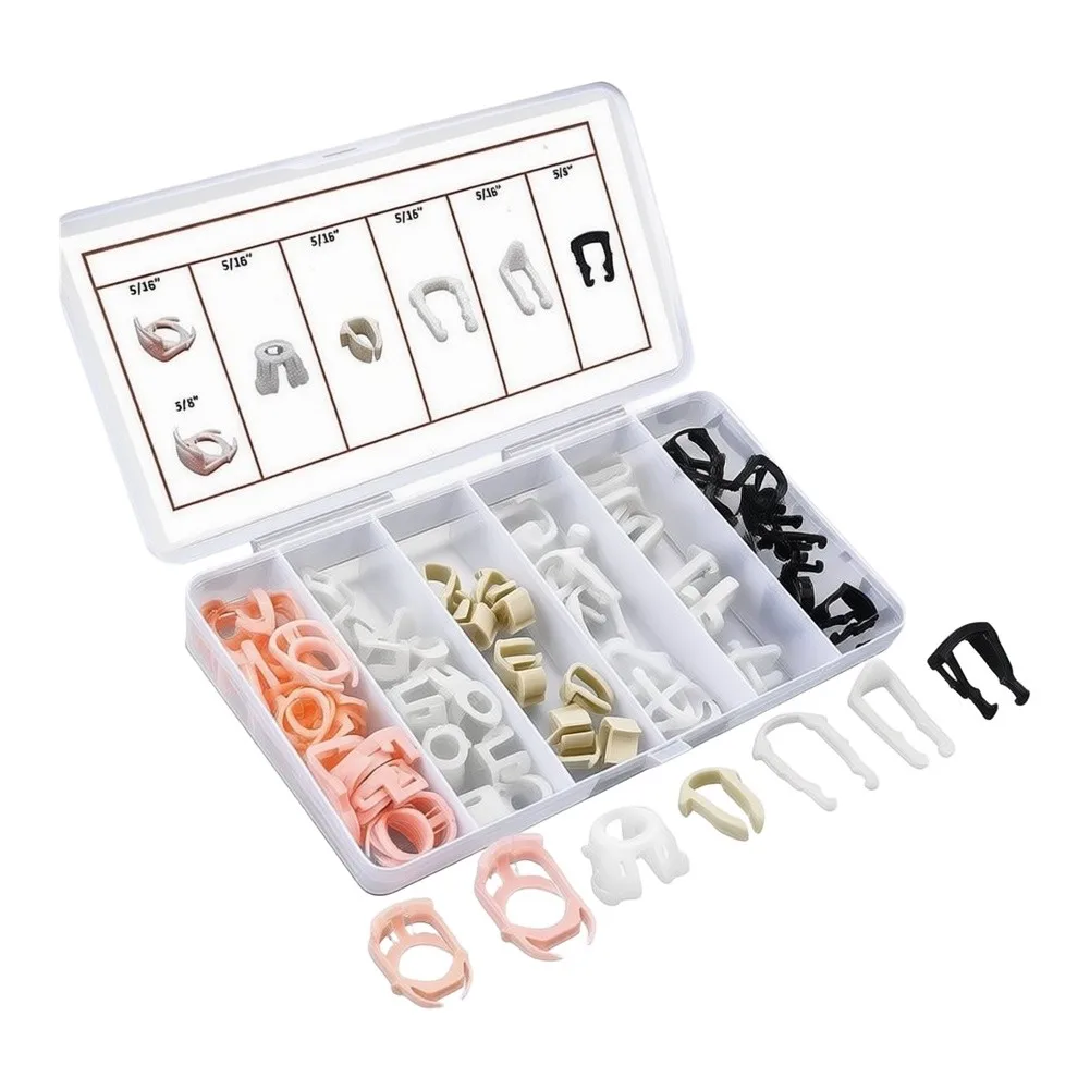 140 Piece Fuel Clamp Kit for Ford 7 Size Variants 3/8 inch and 5/16 inch Nylon Material Suitable for Car Maintenance