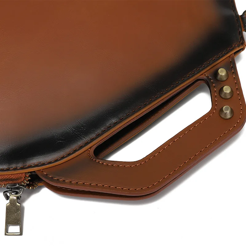 Men'S Clutch Bag Wallet Shoulder Vintage PU Leather Handbag Cross Card Holder Phone Necessaire Pouch Hand Porter Little Bag
