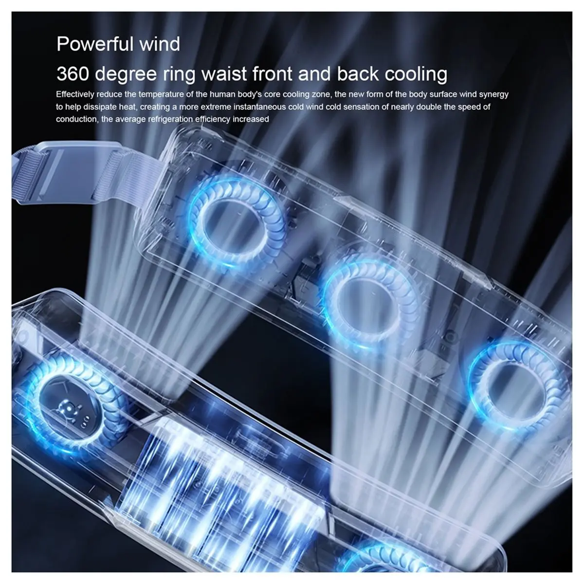 Ice Belt Fan Smart Portable Hanging Waist Fan Mini Usb Cooling Ice Outdoor Sport Fan Portable Small Fan Summer Cooler