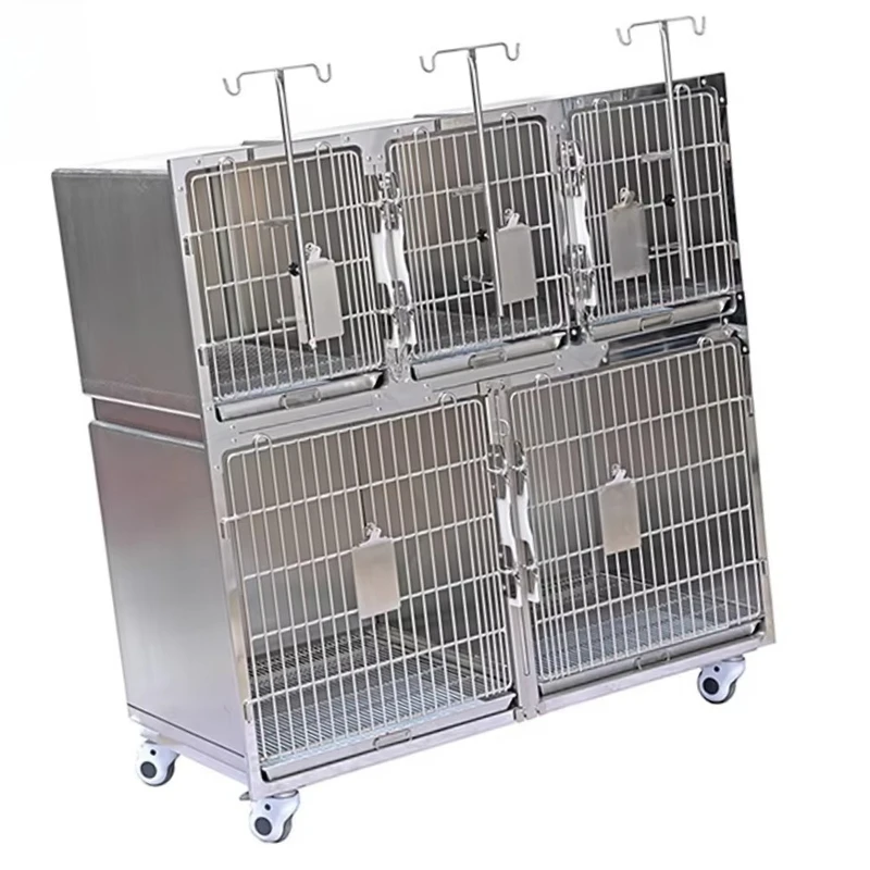

Veterinary Clinic Equipment Animals Therapy Cage Sets With 5 Doors for Pet Supplies