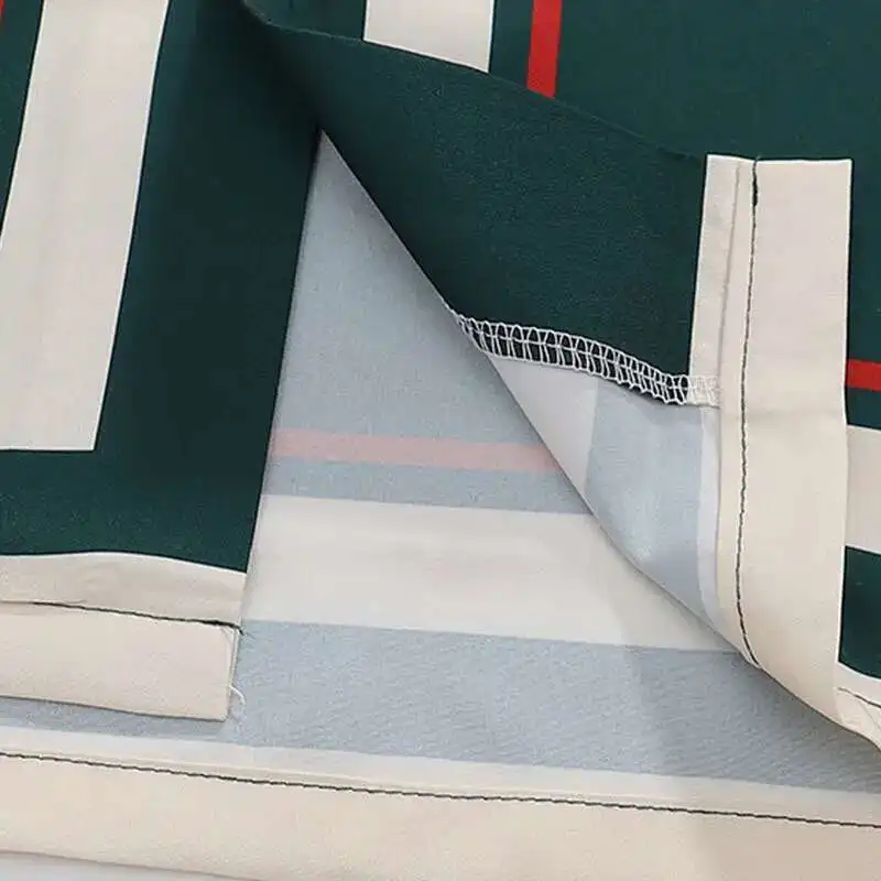 Camicia da uomo Casual a maniche corte con stampa retrolettera di colore verde a contrasto camicia Streetwear Camisa Masculina Moda Hombre