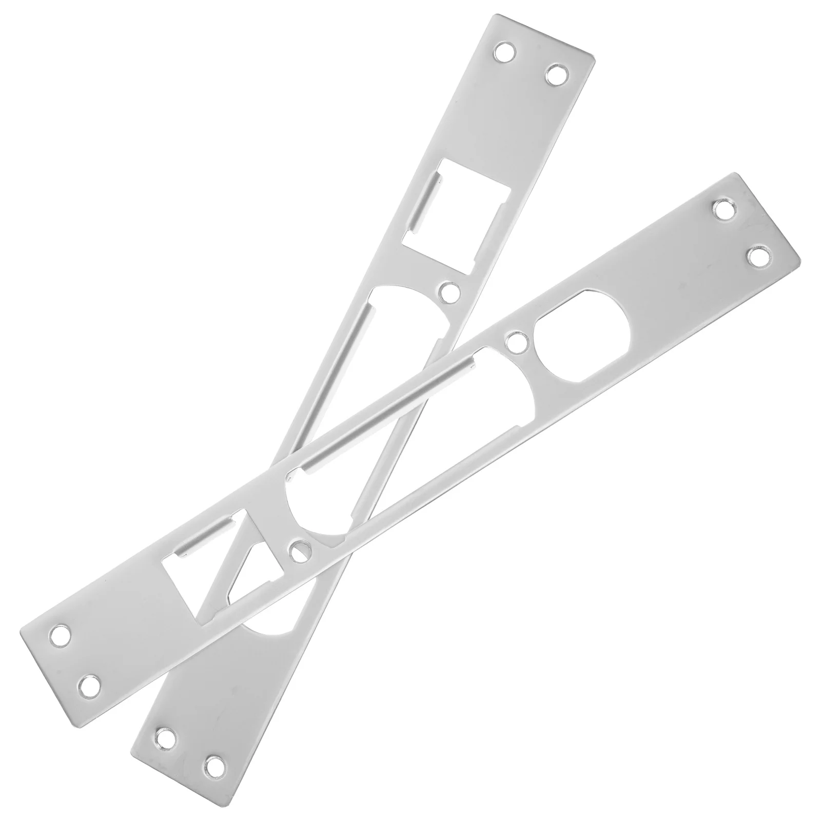 

2pcs Anti-theft Door Lock Body Metal Strike Plate Reinforcement Silver Security for Wooden Doors Compatibility Easy Installation