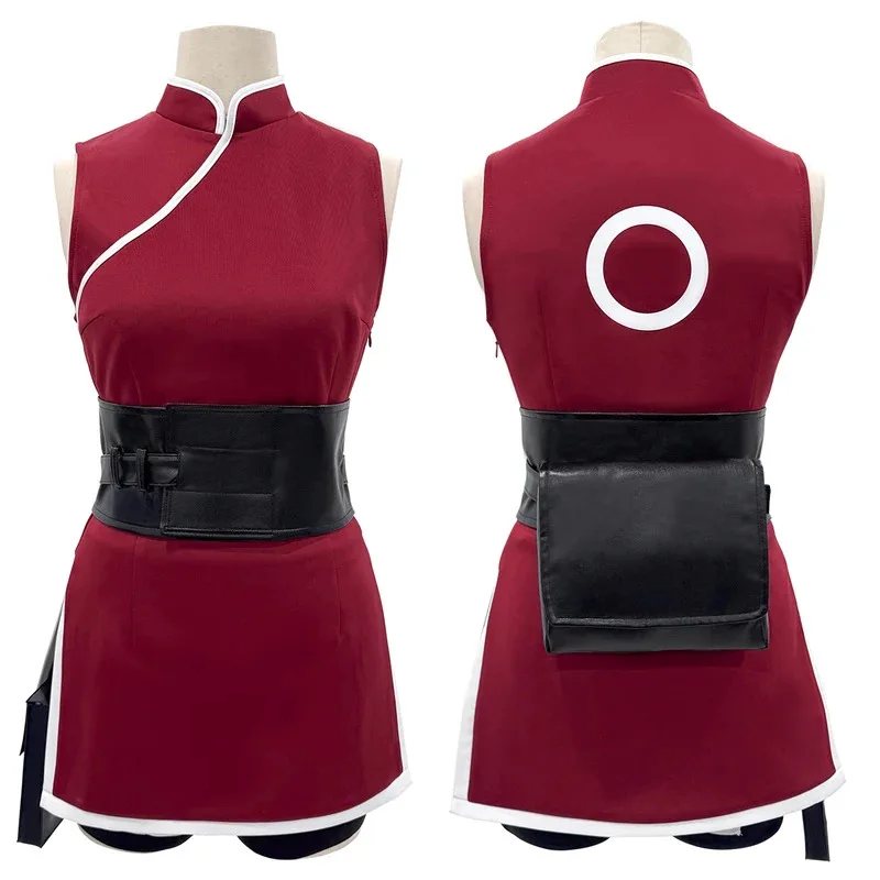 

HOLOUN Anime Haruno Sakura Cosplay Costume Top Shorts Pouch Halloween Christmas Gift Cos Convention
